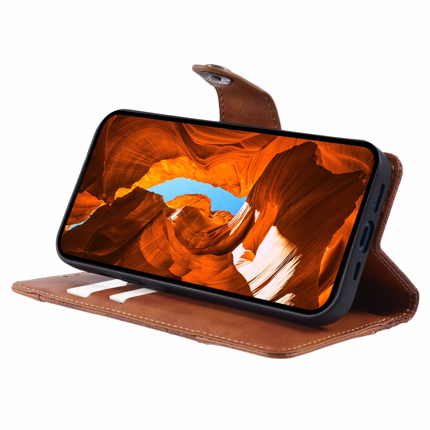 For Xiaomi Redmi Note 13 5G Cell Phone Case Crazy Horse Texture Full Protection Shell - Brown
