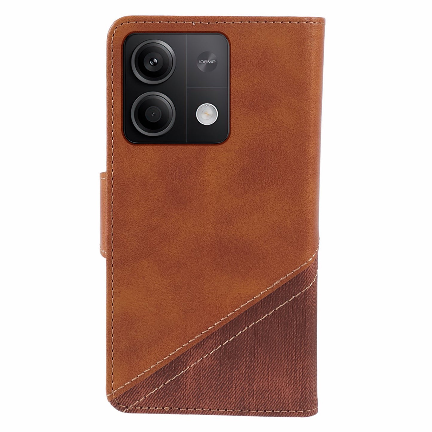 For Xiaomi Redmi Note 13 5G Cell Phone Case Crazy Horse Texture Full Protection Shell - Brown