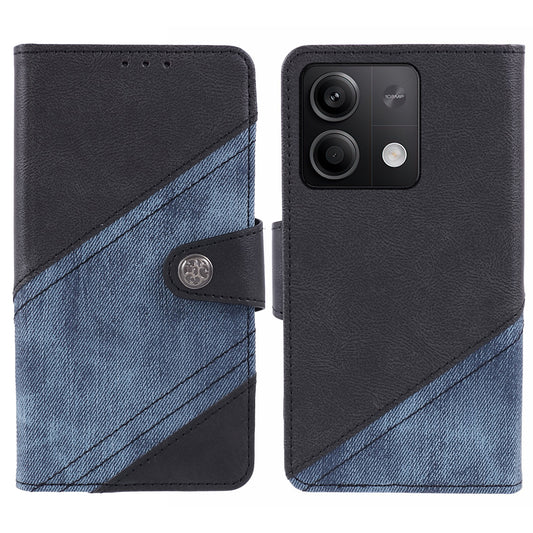 For Xiaomi Redmi Note 13 5G Cell Phone Case Crazy Horse Texture Full Protection Shell - Black