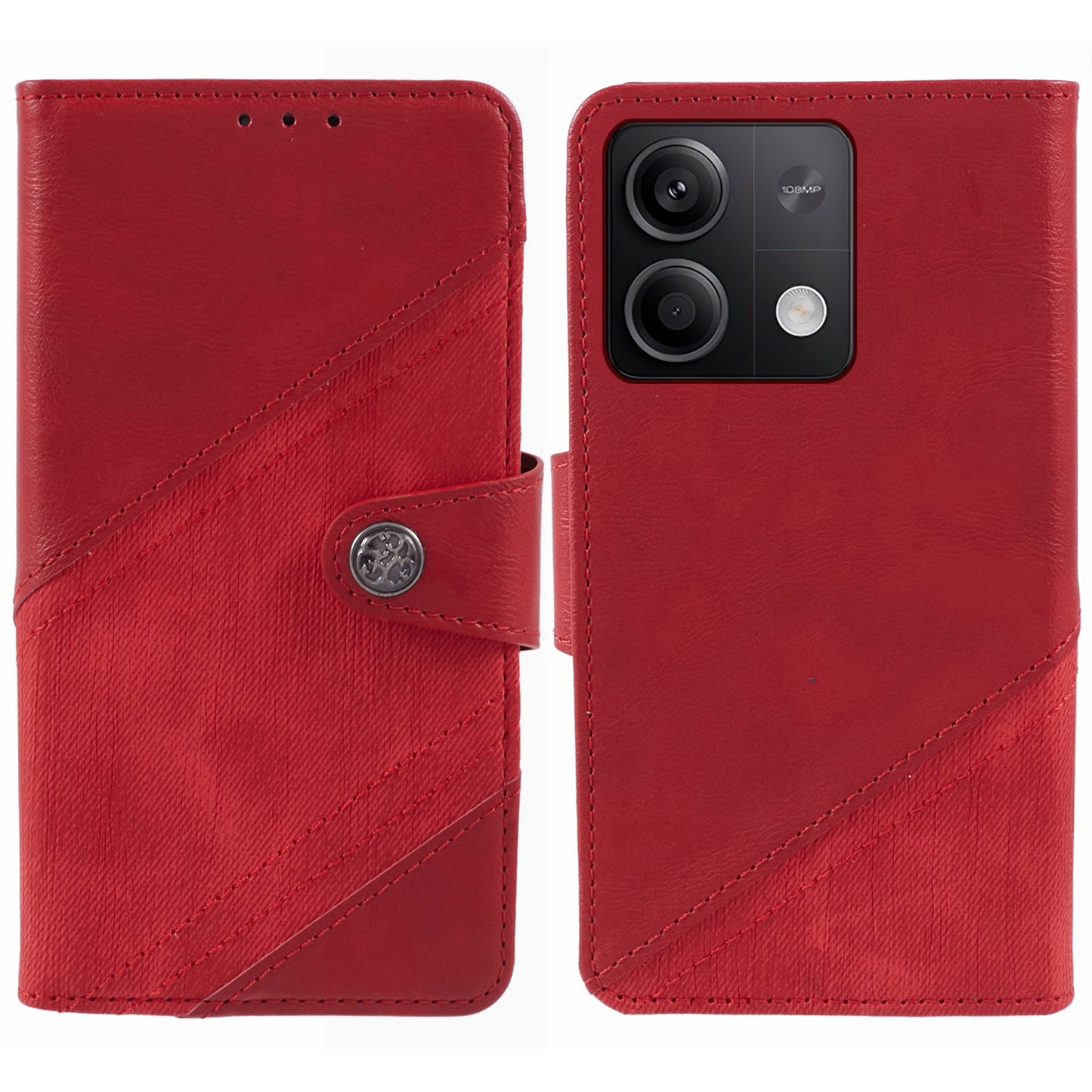For Xiaomi Redmi Note 13 5G Cell Phone Case Crazy Horse Texture Full Protection Shell - Red