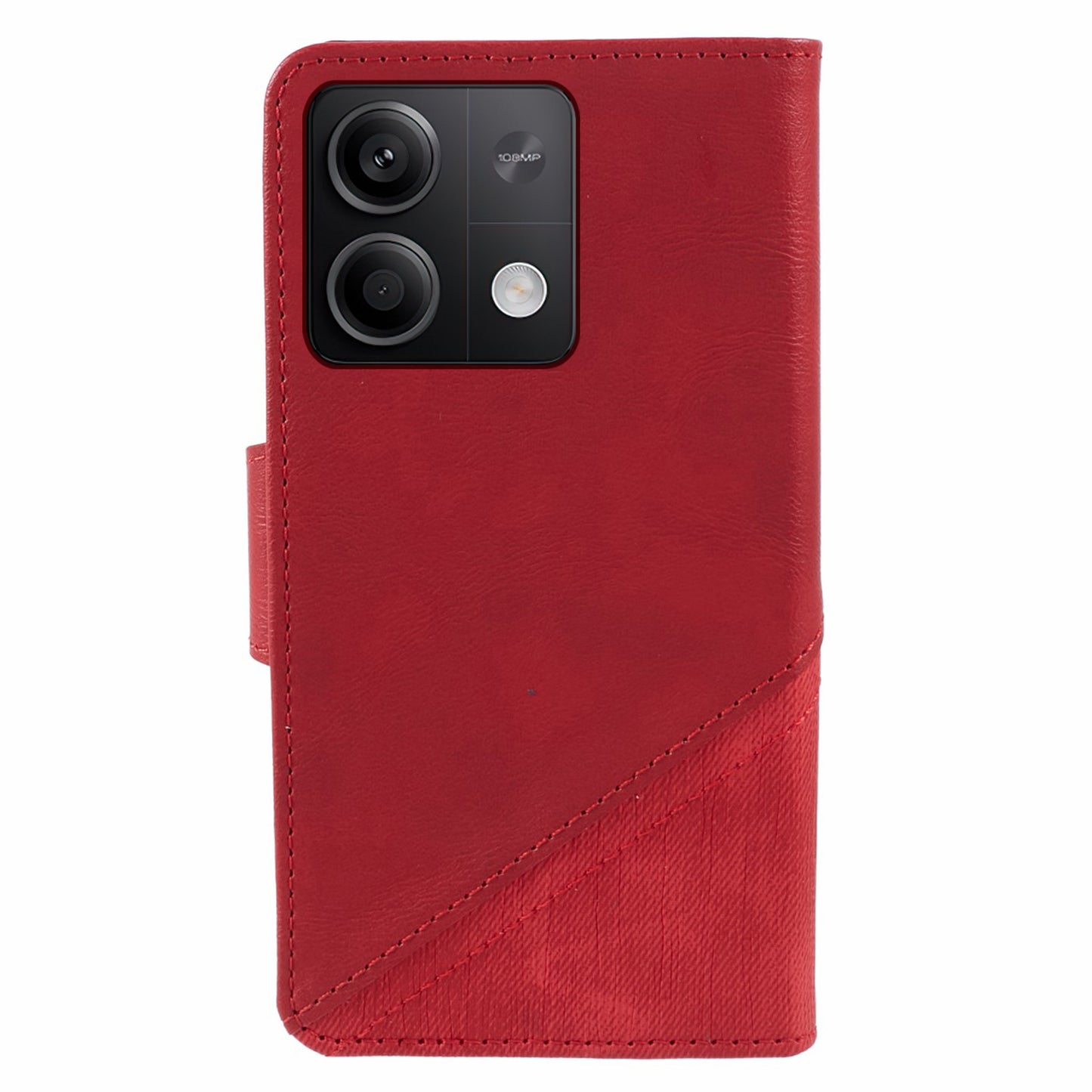 For Xiaomi Redmi Note 13 5G Cell Phone Case Crazy Horse Texture Full Protection Shell - Red