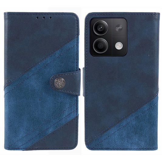 For Xiaomi Redmi Note 13 5G Cell Phone Case Crazy Horse Texture Full Protection Shell - Dark Blue