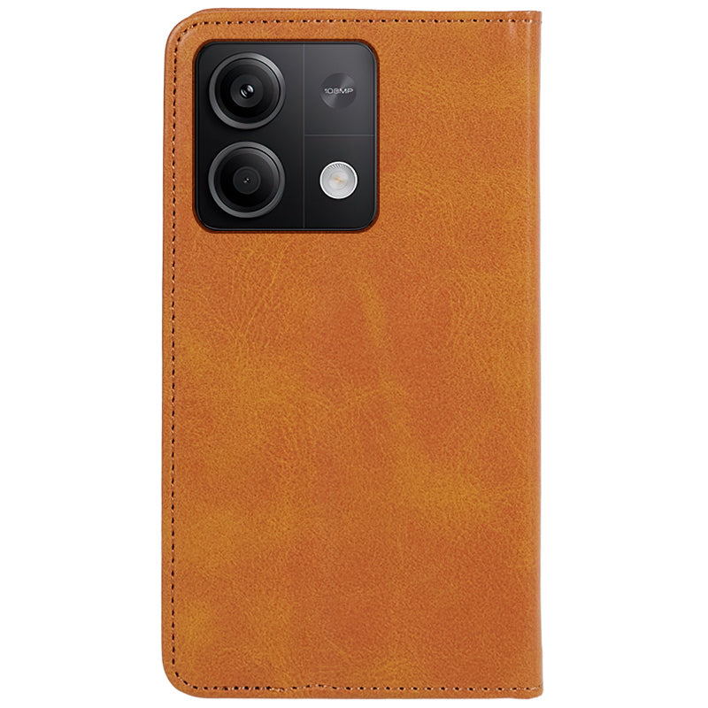 Phone Case for Xiaomi Redmi Note 13 5G Shockproof PU Leather Wallet Phone Stand Cover - Khaki