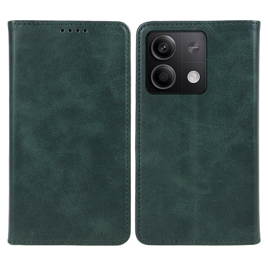 Phone Case for Xiaomi Redmi Note 13 5G Shockproof PU Leather Wallet Phone Stand Cover - Green