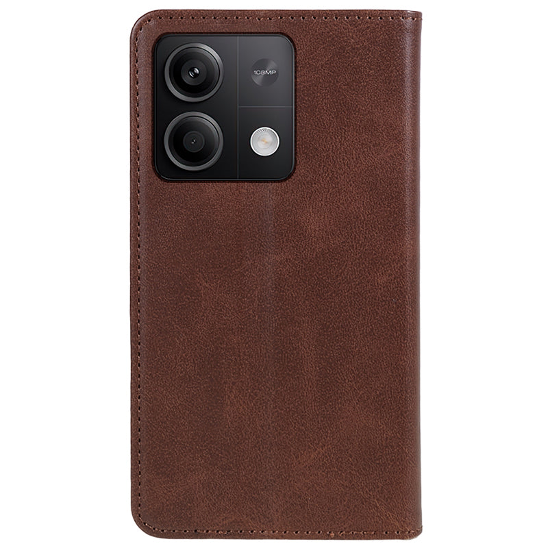 For Xiaomi Redmi Note 13 Pro 5G / Poco X6 5G Case Cell Phone Stand Cover Shockproof PU Leather Wallet - Brown
