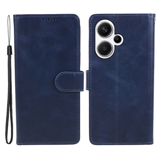 For Xiaomi Redmi Note 13 Pro+ 5G Mobile Phone Case PU Leather Wallet Stand Slim-Fit Phone Cover - Blue