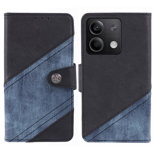 For Xiaomi Redmi Note 13 Pro 5G / Poco X6 5G Case Crazy Horse Texture PU Leather Shell with Wallet - Black