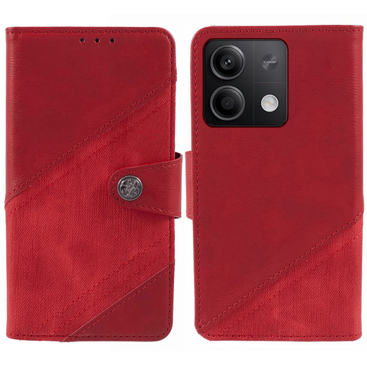 For Xiaomi Redmi Note 13 Pro 5G / Poco X6 5G Case Crazy Horse Texture PU Leather Shell with Wallet - Red