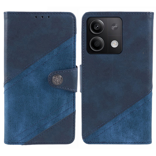 For Xiaomi Redmi Note 13 Pro 5G / Poco X6 5G Case Crazy Horse Texture PU Leather Shell with Wallet - Dark Blue