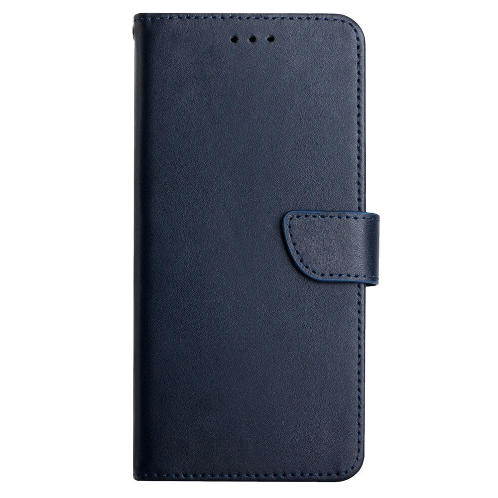 HT02 For Xiaomi Redmi Note 13 4G Case Wallet Phone Cover Genuine Cow Leather - Blue