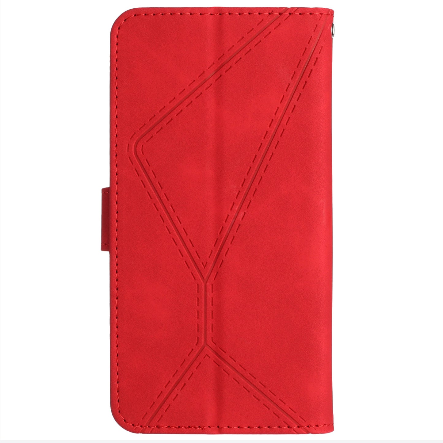 HT05 For Xiaomi Redmi Note 13 4G Magnetic Phone Case Splicing Lines Imprinted Cover - Red