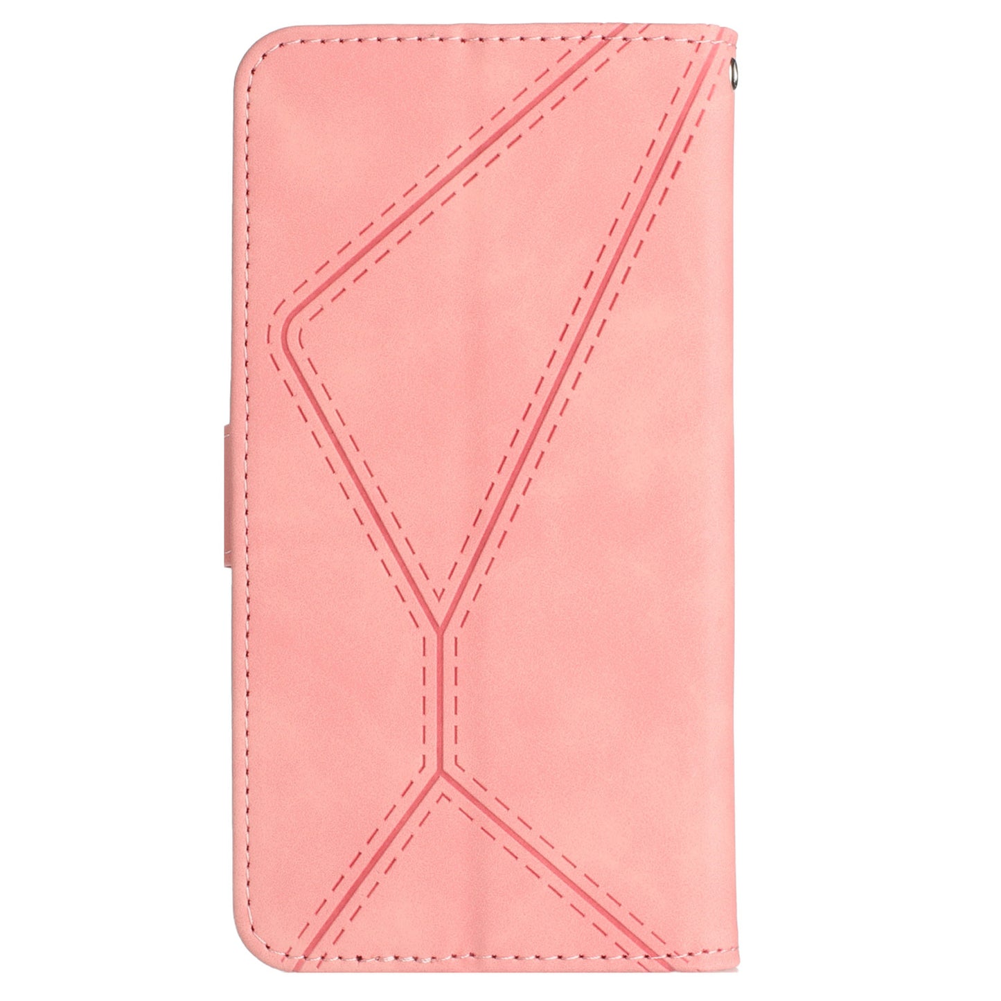 HT05 For Xiaomi Redmi Note 13 4G Magnetic Phone Case Splicing Lines Imprinted Cover - Pink