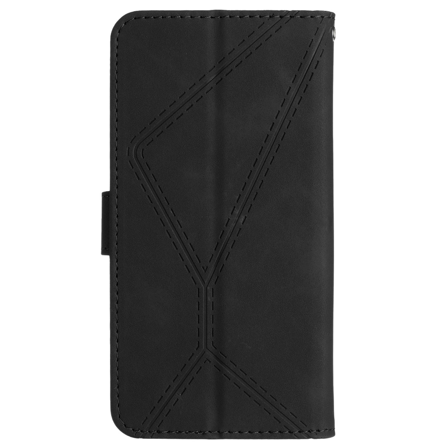 HT05 For Xiaomi Redmi Note 13 4G Magnetic Phone Case Splicing Lines Imprinted Cover - Black