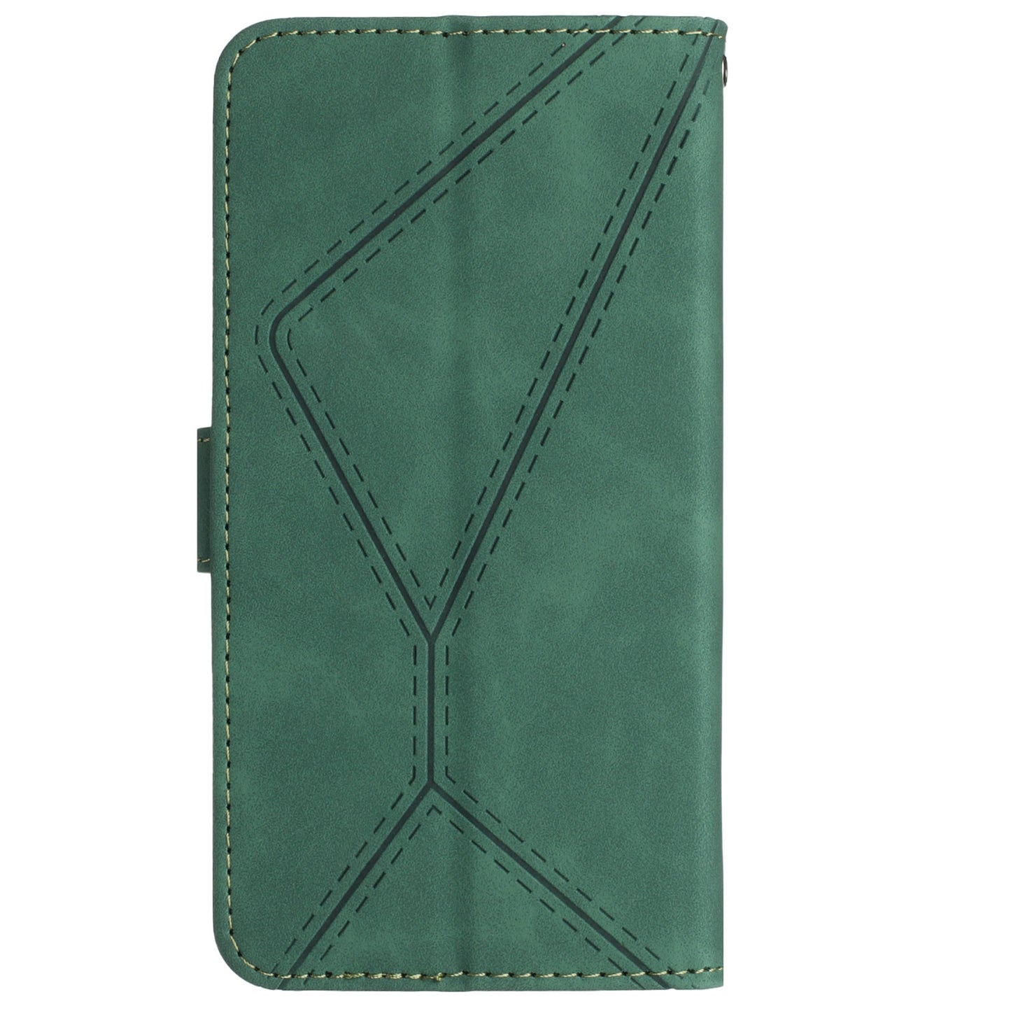 HT05 For Xiaomi Redmi Note 13 4G Magnetic Phone Case Splicing Lines Imprinted Cover - Green