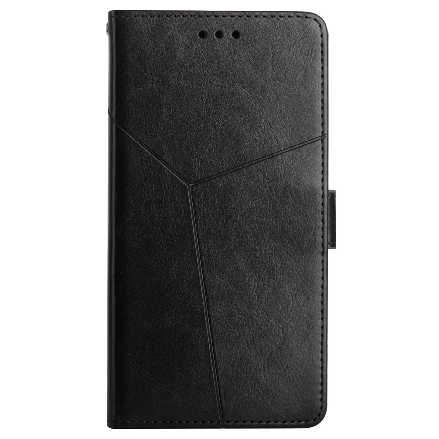 HT01 For Xiaomi Redmi Note 13 4G Magnetic Phone Case Y-shaped Line Imprinted Cover - Black