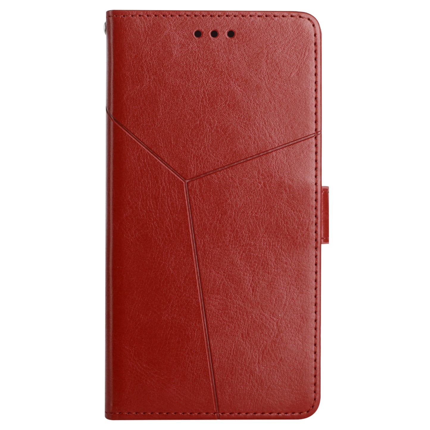 HT01 For Xiaomi Redmi Note 13 4G Magnetic Phone Case Y-shaped Line Imprinted Cover - Brown