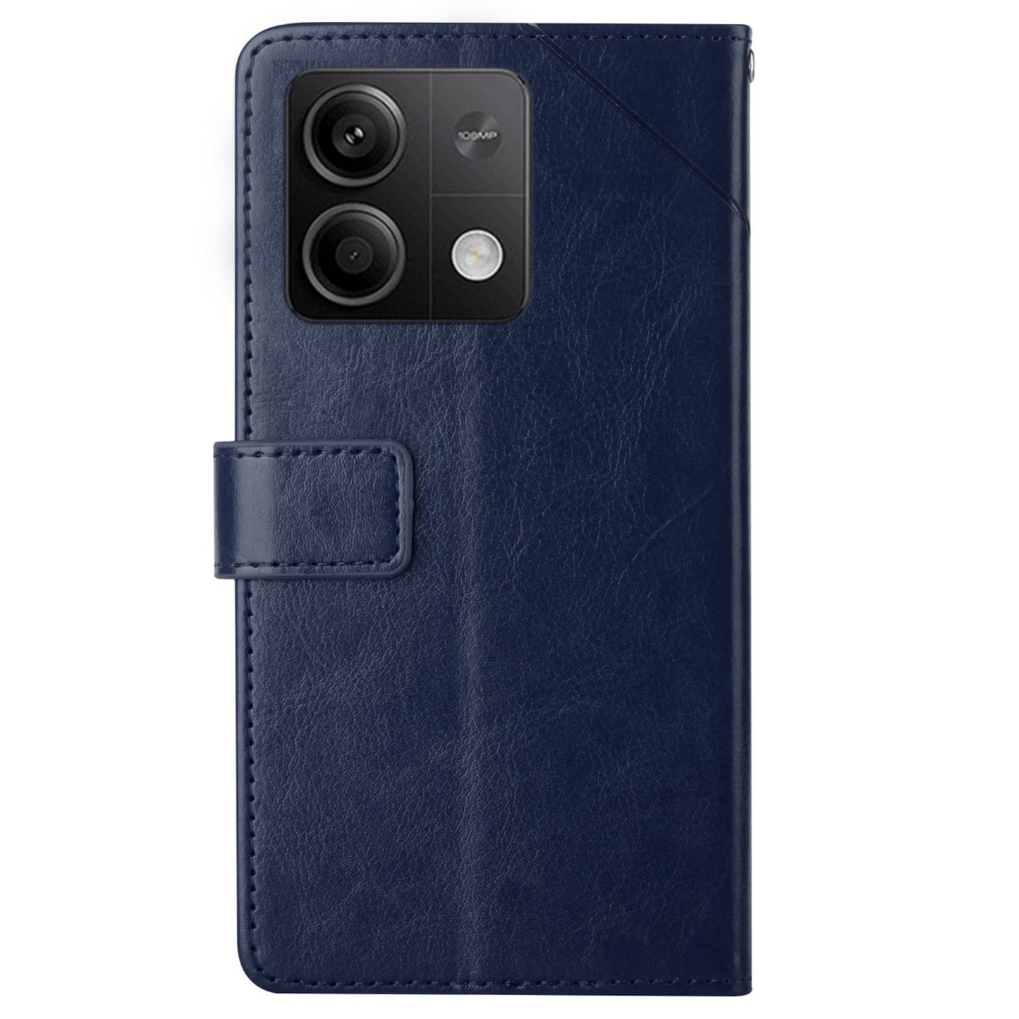 HT01 For Xiaomi Redmi Note 13 4G Magnetic Phone Case Y-shaped Line Imprinted Cover - Blue