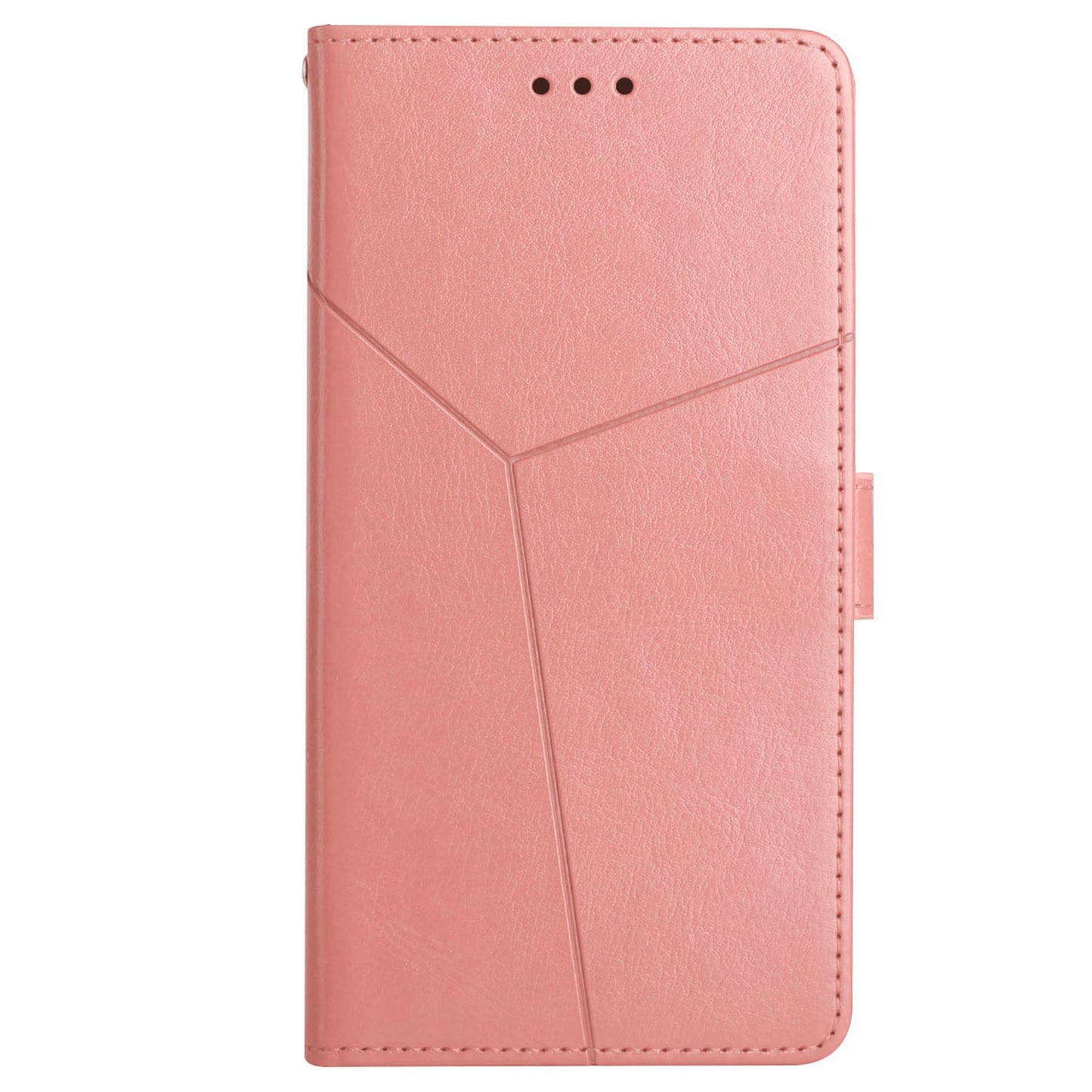 HT01 For Xiaomi Redmi Note 13 4G Magnetic Phone Case Y-shaped Line Imprinted Cover - Pink