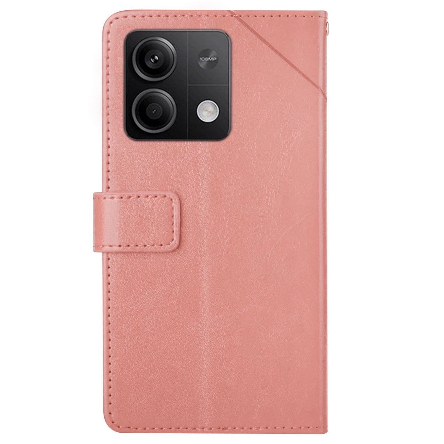 HT01 For Xiaomi Redmi Note 13 4G Magnetic Phone Case Y-shaped Line Imprinted Cover - Pink