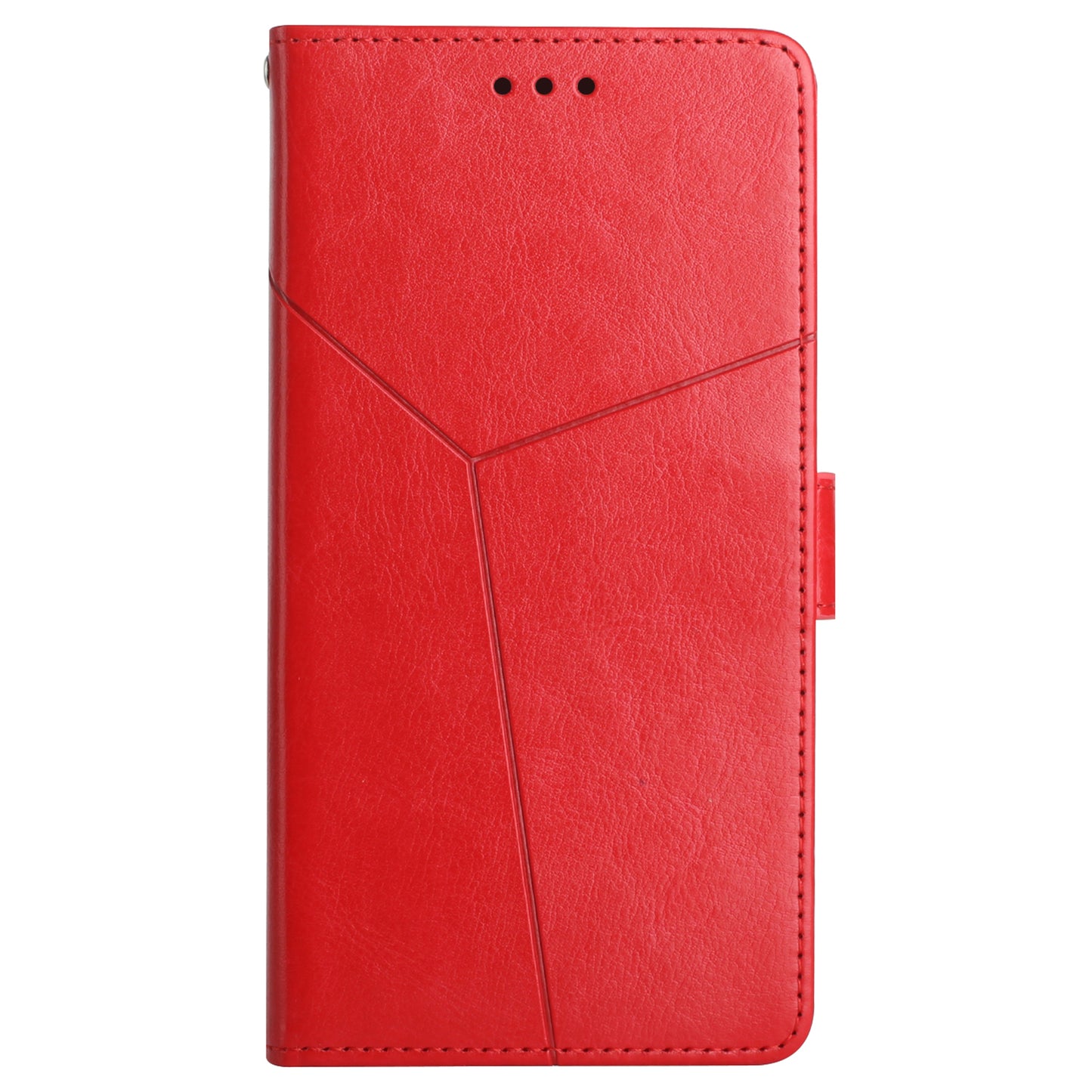 HT01 For Xiaomi Redmi Note 13 4G Magnetic Phone Case Y-shaped Line Imprinted Cover - Red