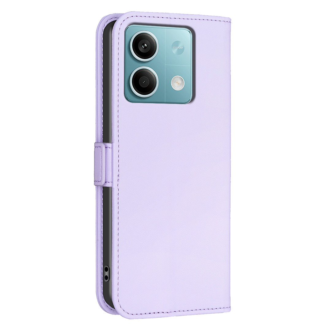 BINFEN COLOR BF31 For Xiaomi Redmi Note 13 4G Phone Case PU Leather Viewing Stand Cover - Purple