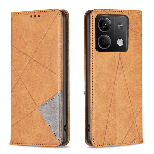 For Xiaomi Redmi Note 13 4G Leather Case with Card Slots Magnetic Closing - Yellow
