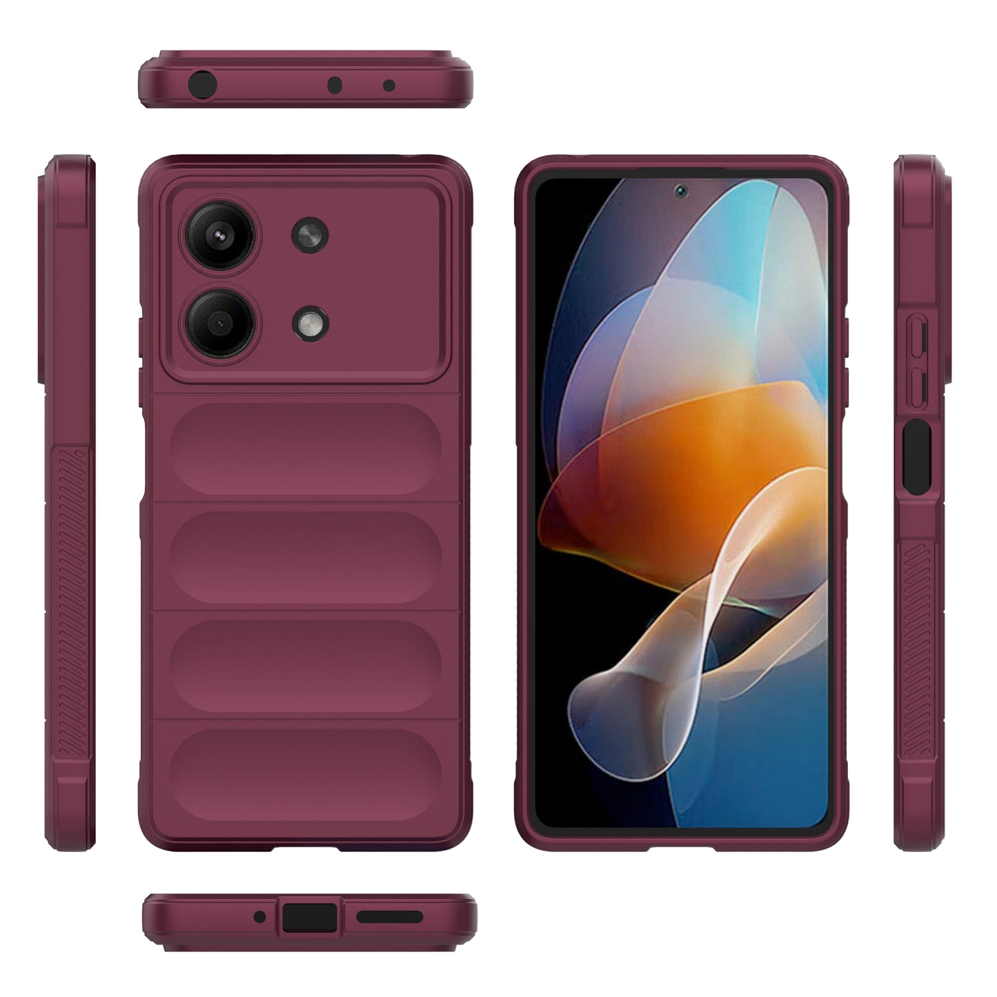 For Xiaomi Redmi Note 13R Pro 5G TPU Case Anti-drop Phone Cover - Wine Red