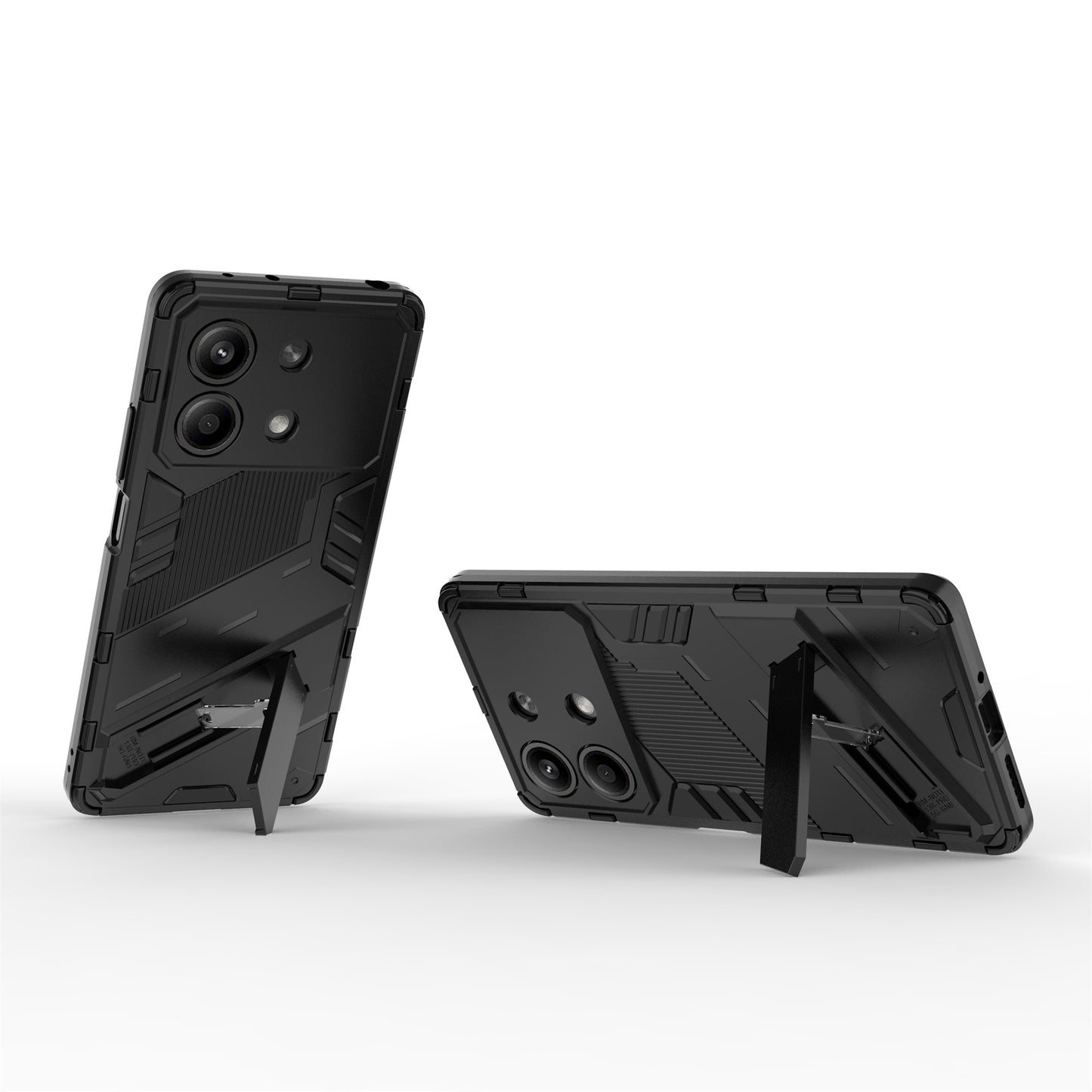 For Xiaomi Redmi Note 13R Pro 5G Kickstand Case Drop-proof Phone Cover - Black