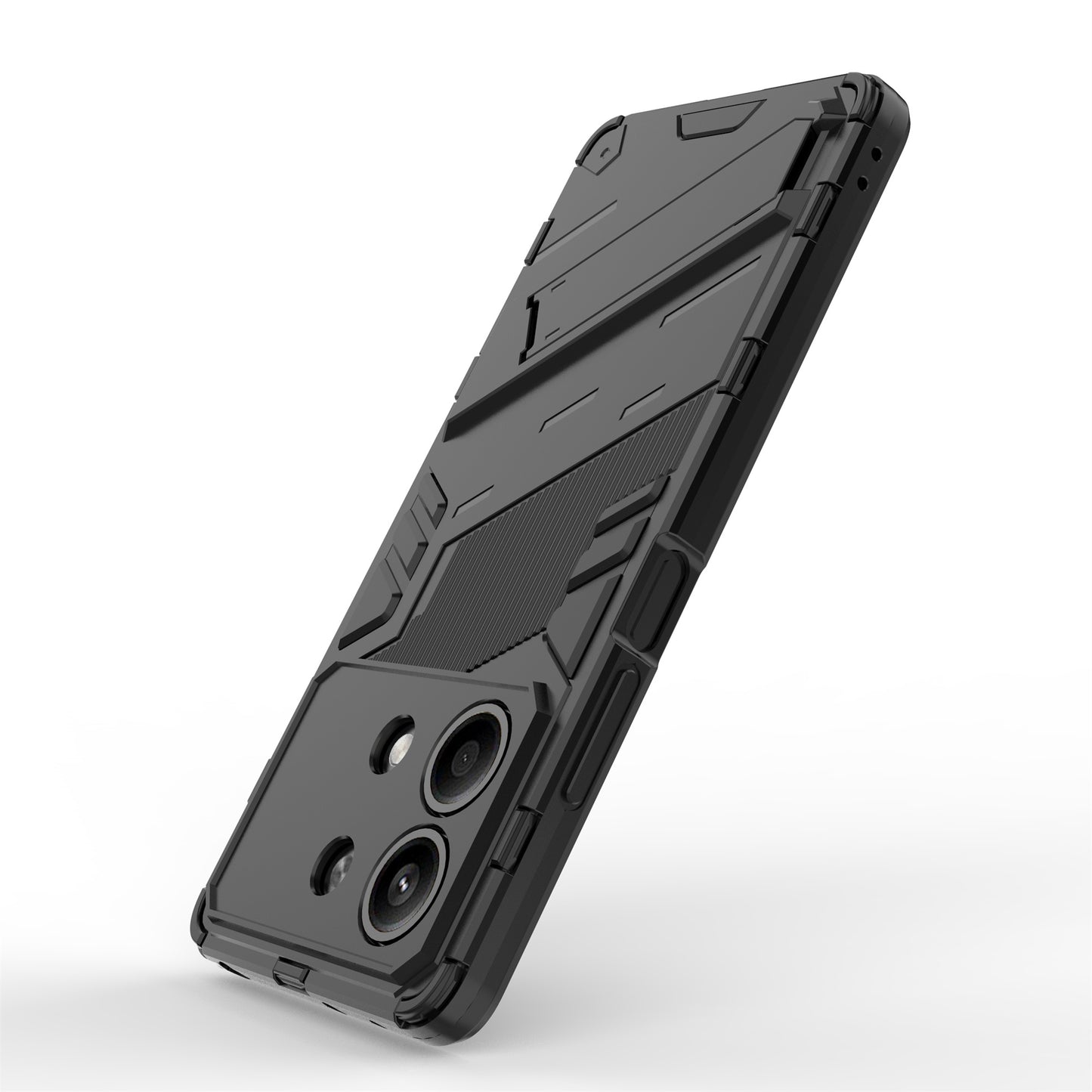 For Xiaomi Redmi Note 13R Pro 5G Kickstand Case Drop-proof Phone Cover - Black