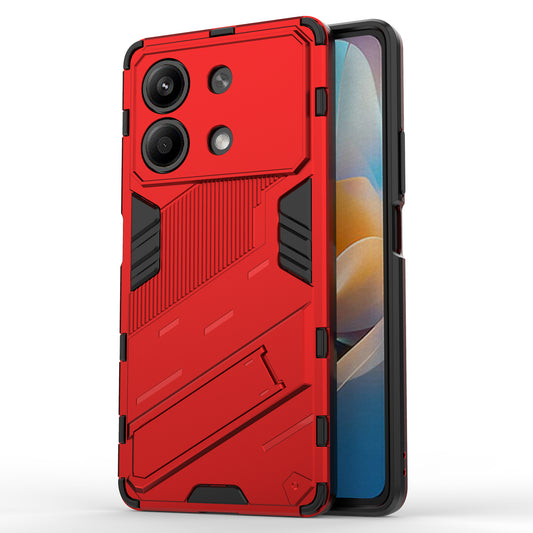 For Xiaomi Redmi Note 13R Pro 5G Kickstand Case Drop-proof Phone Cover - Red