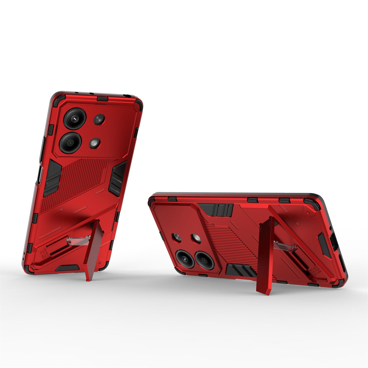 For Xiaomi Redmi Note 13R Pro 5G Kickstand Case Drop-proof Phone Cover - Red