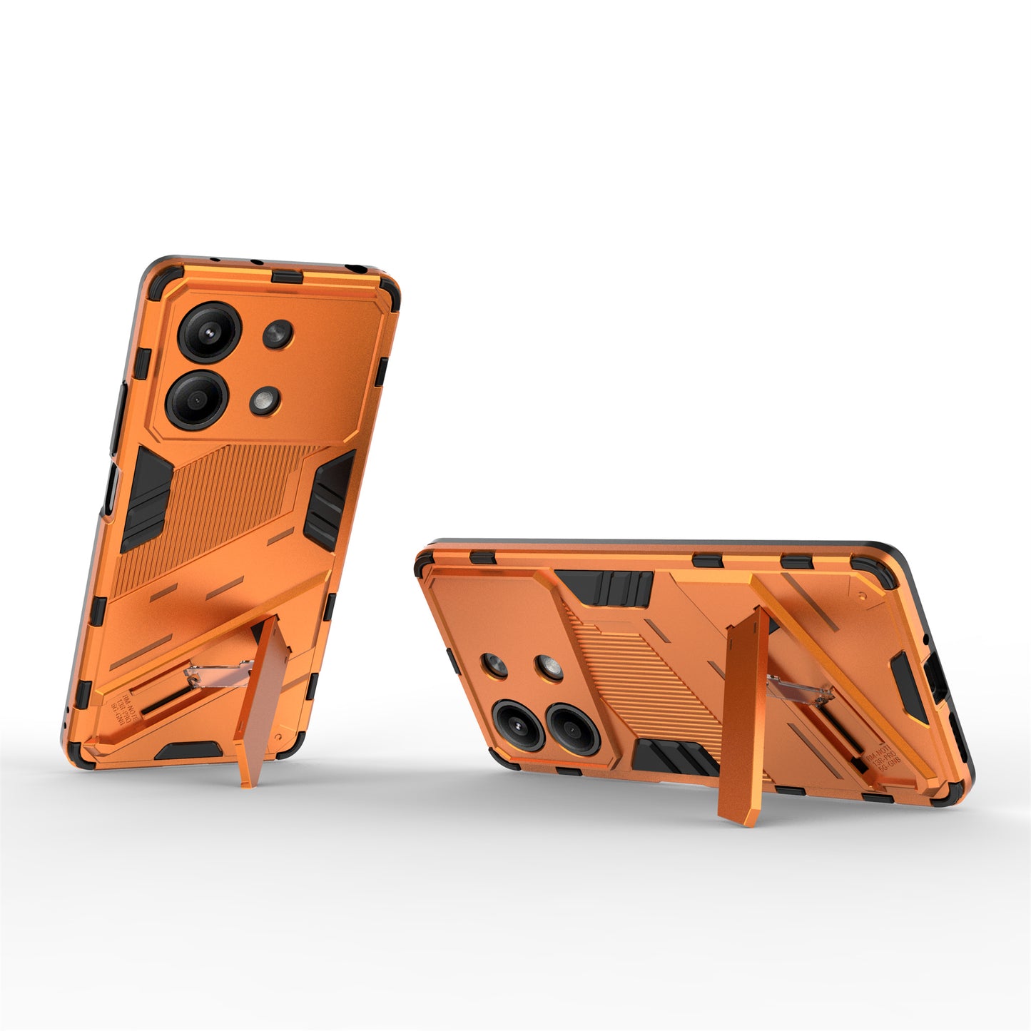 For Xiaomi Redmi Note 13R Pro 5G Kickstand Case Drop-proof Phone Cover - Orange