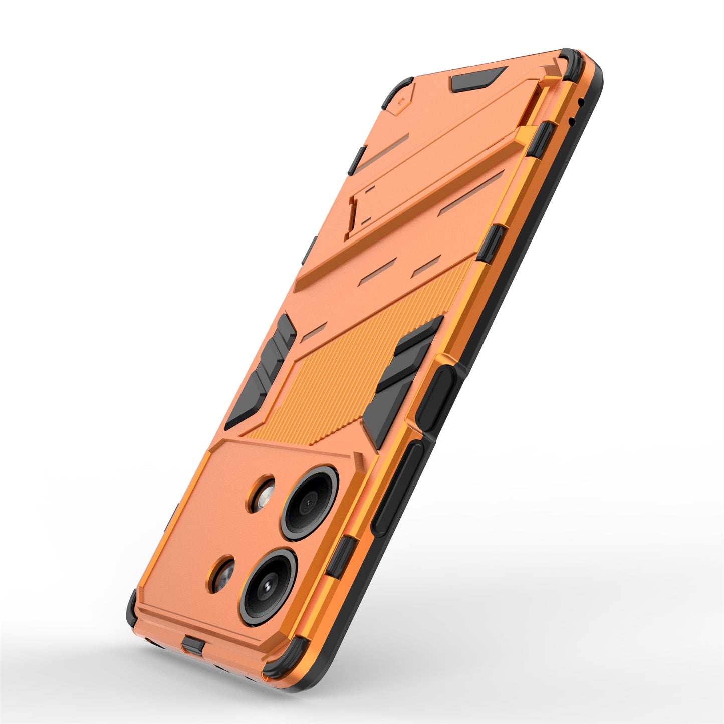 For Xiaomi Redmi Note 13R Pro 5G Kickstand Case Drop-proof Phone Cover - Orange
