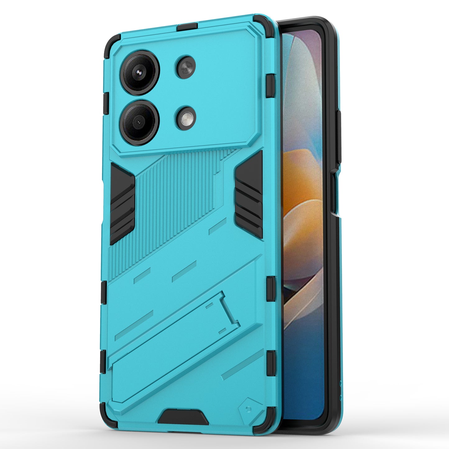 For Xiaomi Redmi Note 13R Pro 5G Kickstand Case Drop-proof Phone Cover - Baby Blue