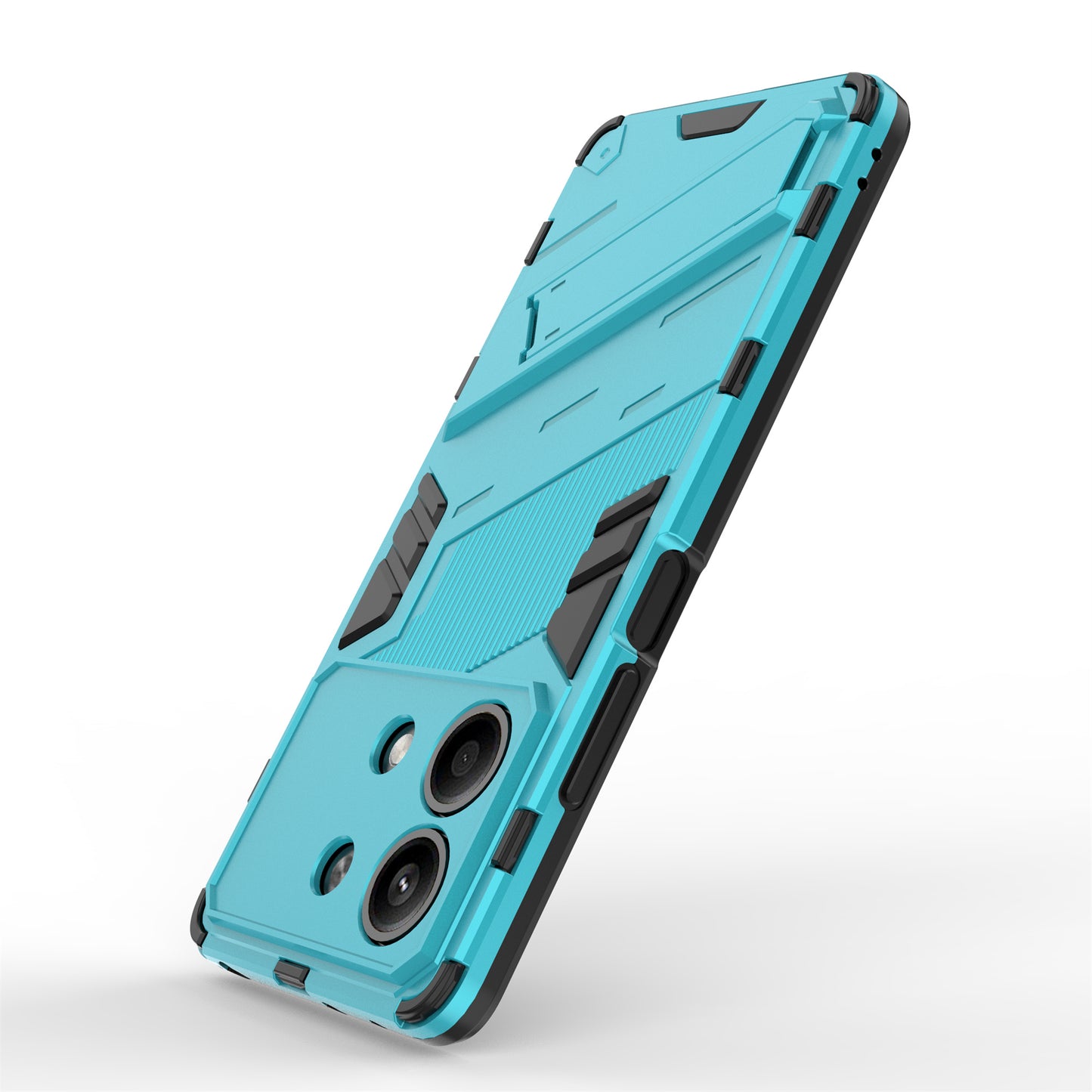 For Xiaomi Redmi Note 13R Pro 5G Kickstand Case Drop-proof Phone Cover - Baby Blue