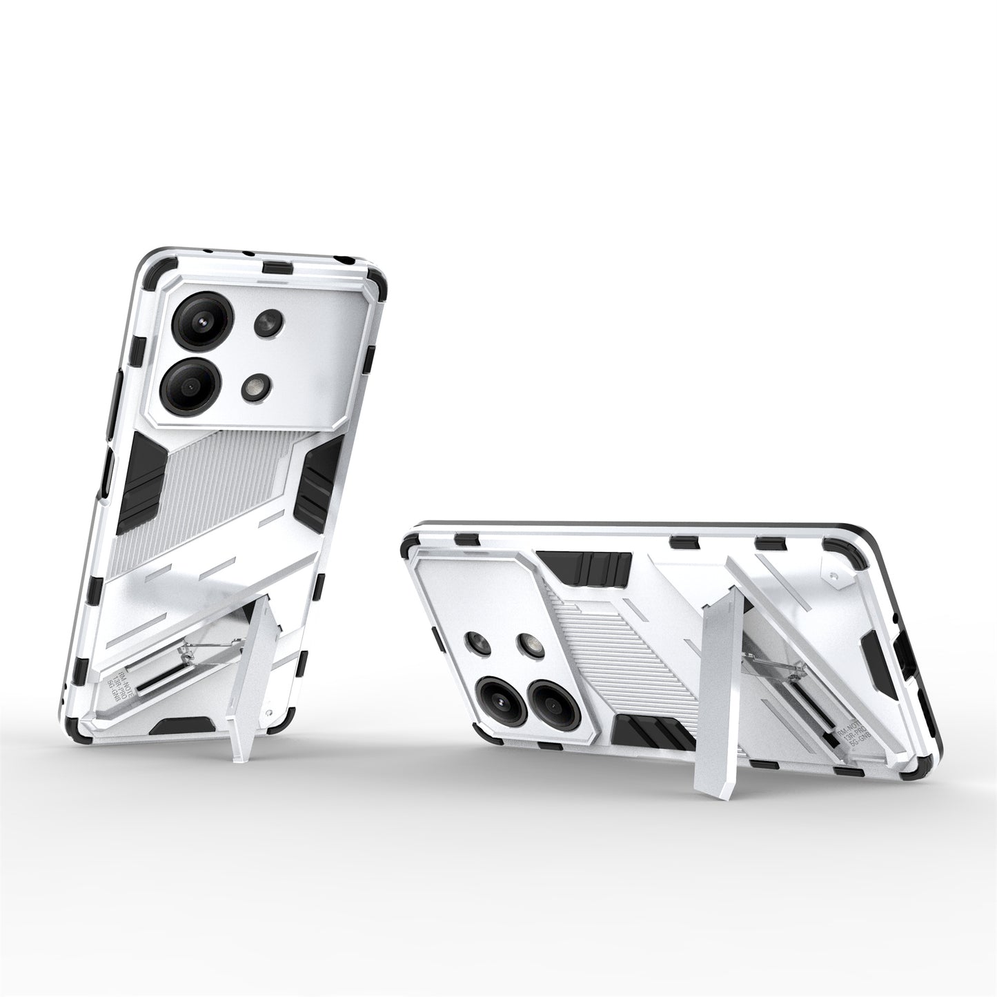 For Xiaomi Redmi Note 13R Pro 5G Kickstand Case Drop-proof Phone Cover - White