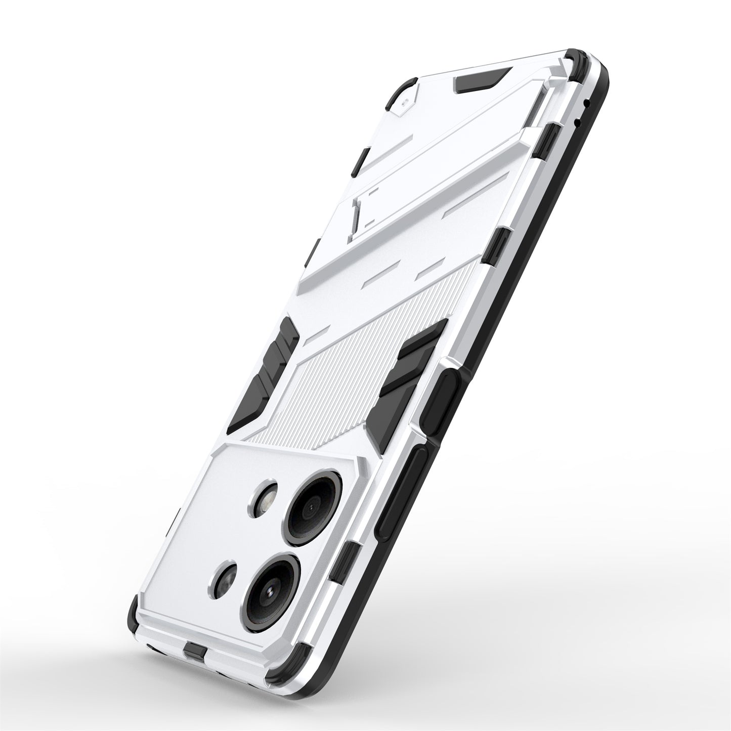 For Xiaomi Redmi Note 13R Pro 5G Kickstand Case Drop-proof Phone Cover - White