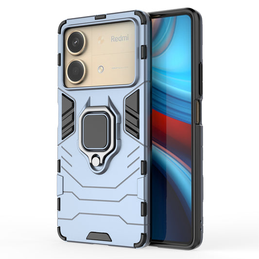 For Xiaomi Redmi Note 13R Pro 5G Case PC + TPU Phone Cover Ring Kickstand - Blue