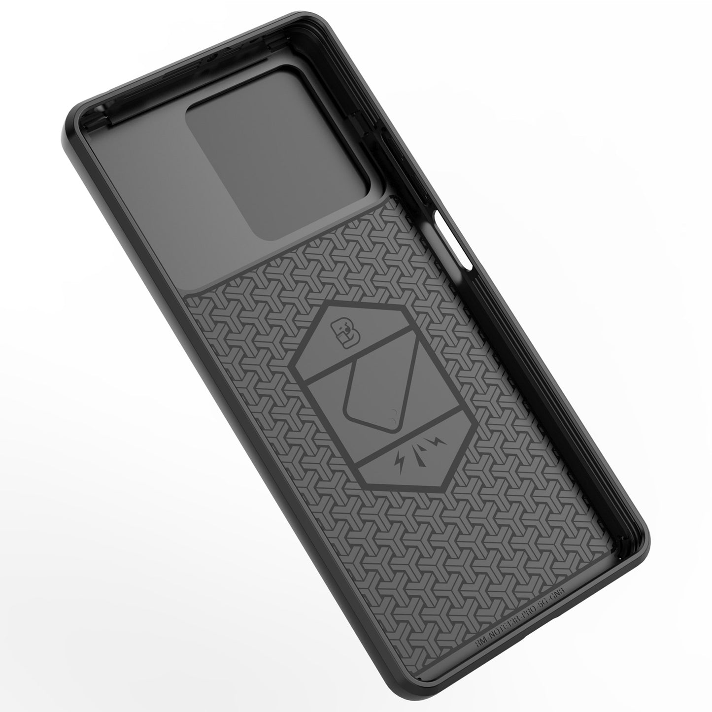 For Xiaomi Redmi Note 13R Pro 5G Case Slim-Fit Kickstand Cover with Slide Camera Lid - Black