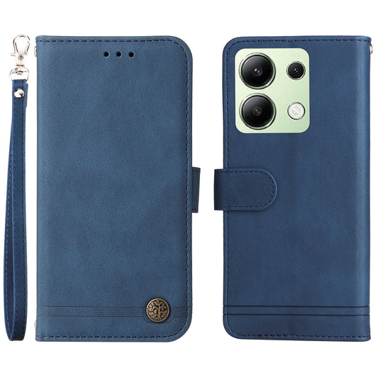 For Xiaomi Redmi Note 13 4G Skin-Feel Leather Case Wallet Stand Phone Cover - Blue