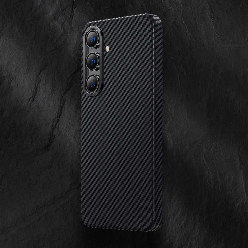 BENKS For Samsung Galaxy S24 Magnetic Phone Case Ultra-Thin 600D Kevlar Aramid Fiber+PC Shell - Black