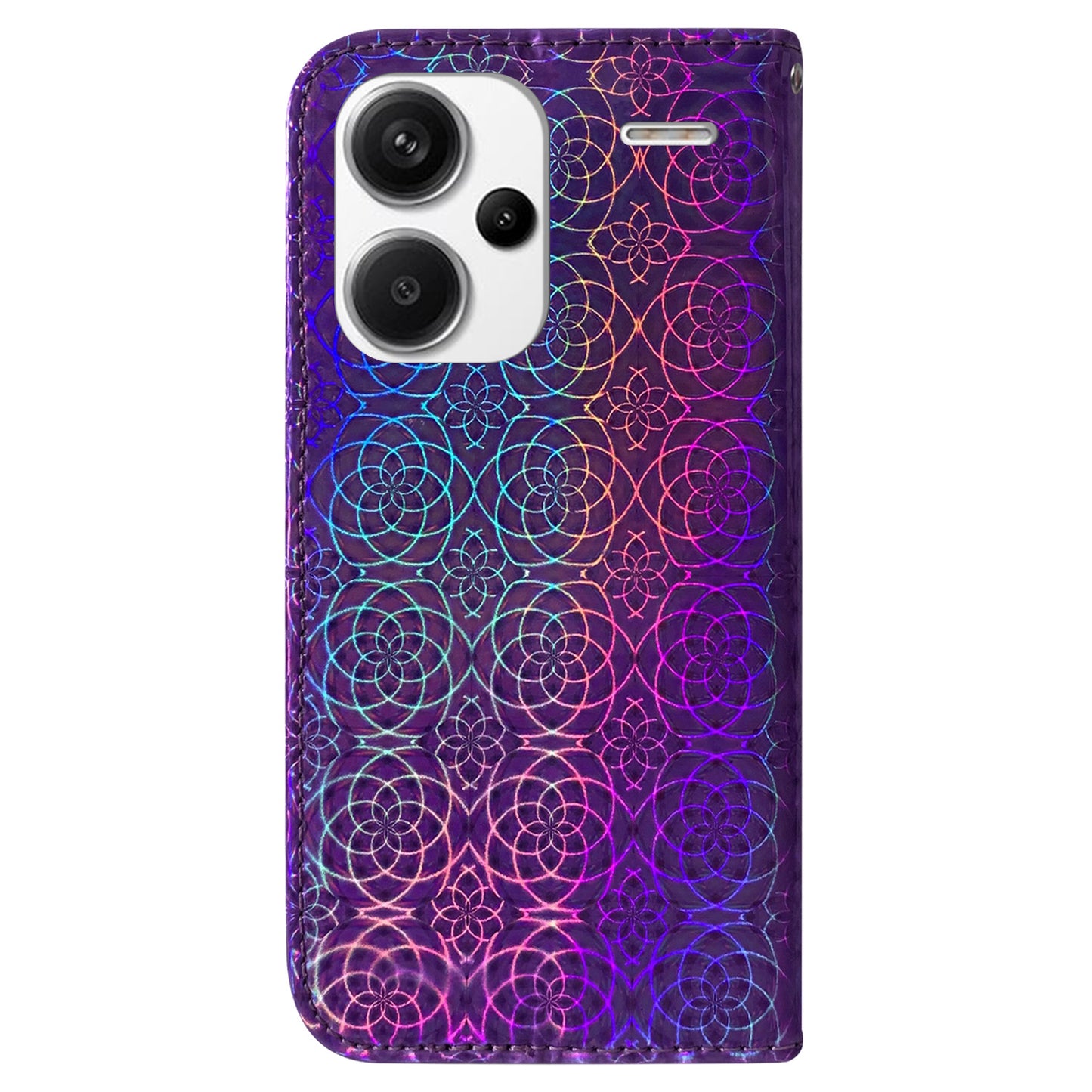 For Xiaomi Redmi Note 13 Pro+ 5G Leather Case Dazzling Flower Phone Cover - Purple