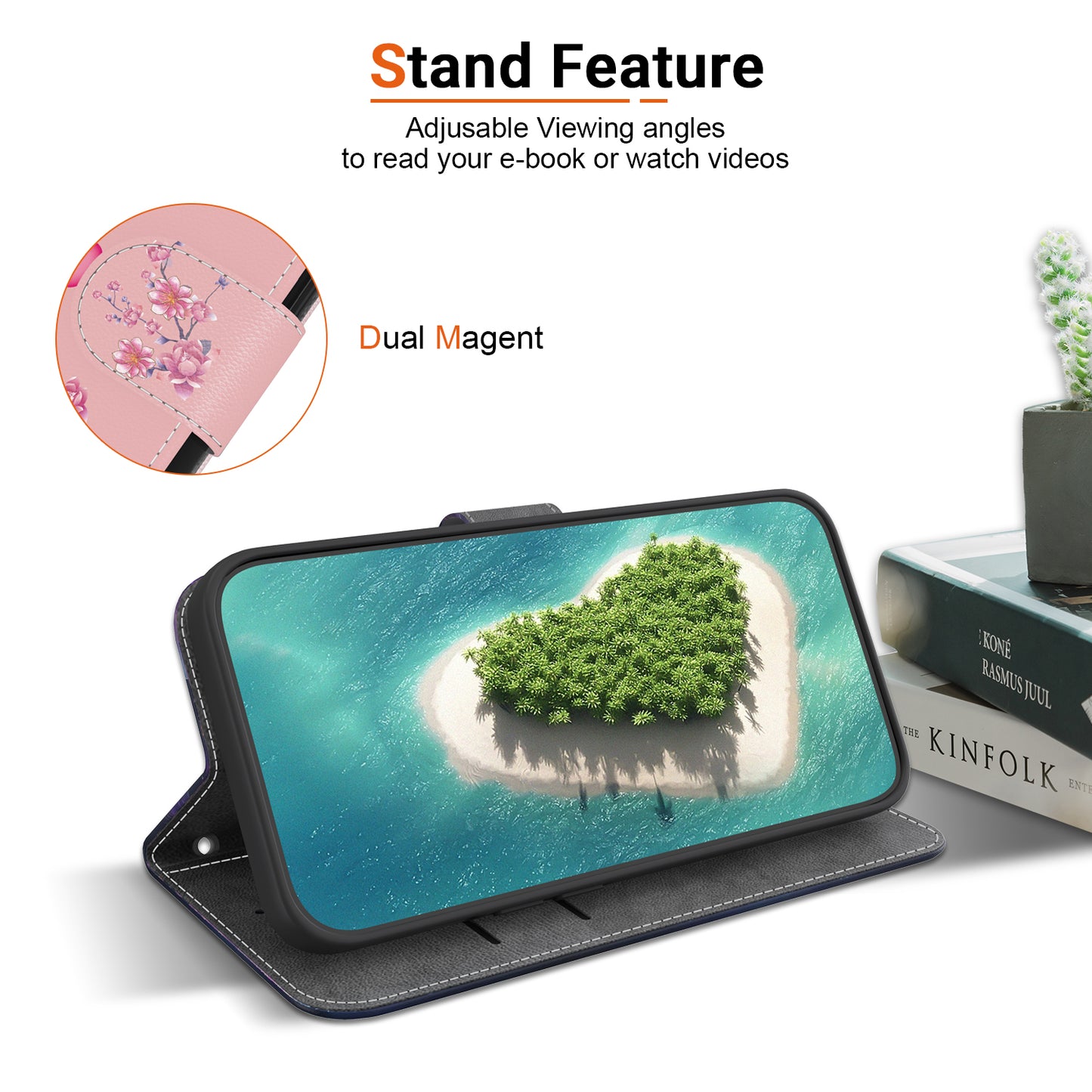 For Xiaomi Redmi Note 13 Pro+ 5G Phone Case Pattern Printing Cover Stand Wrist Strap - Sakura