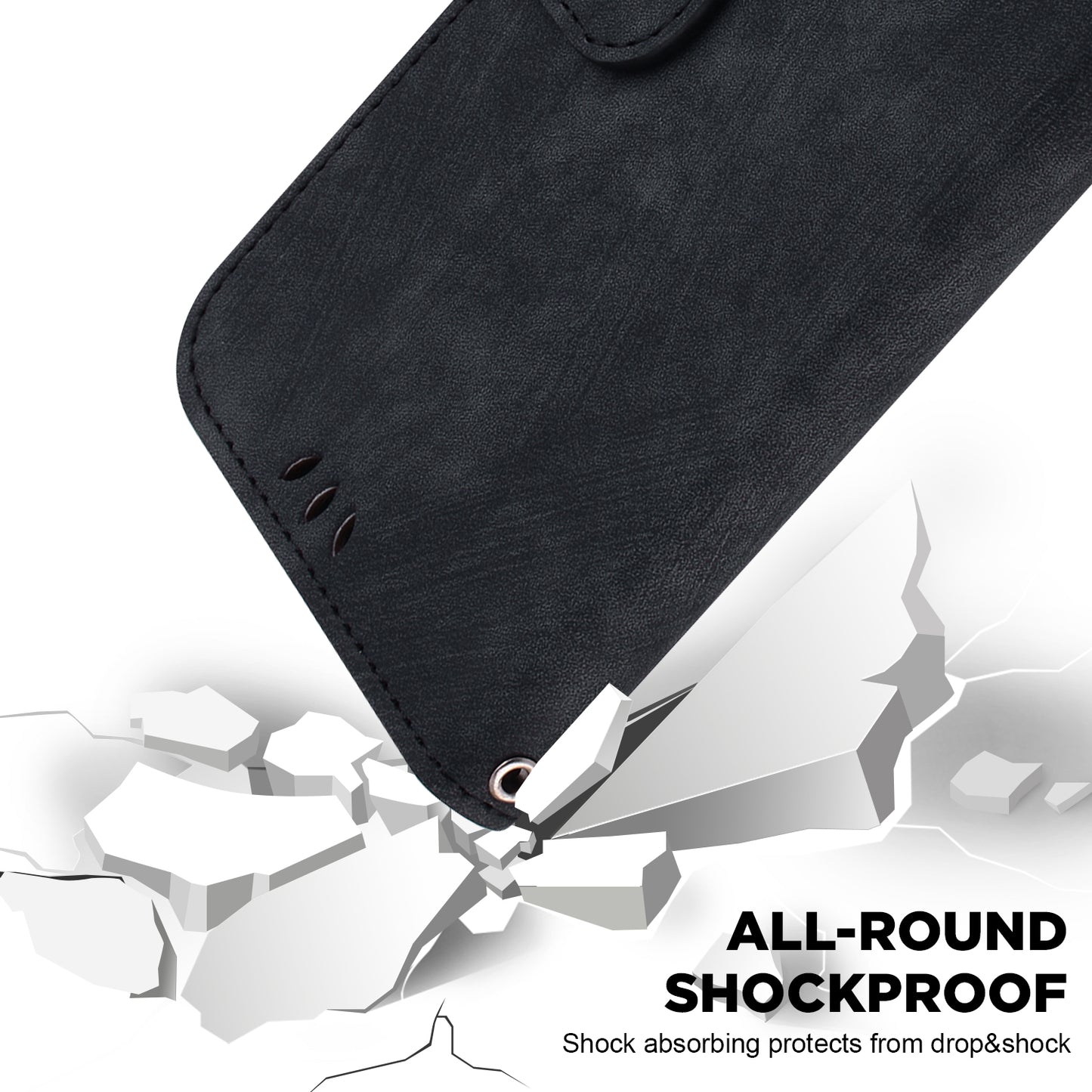 For Xiaomi Redmi Note 13 Pro+ 5G Case Wallet Cute Tiger Pattern Flip Shockproof Phone Cover - Black