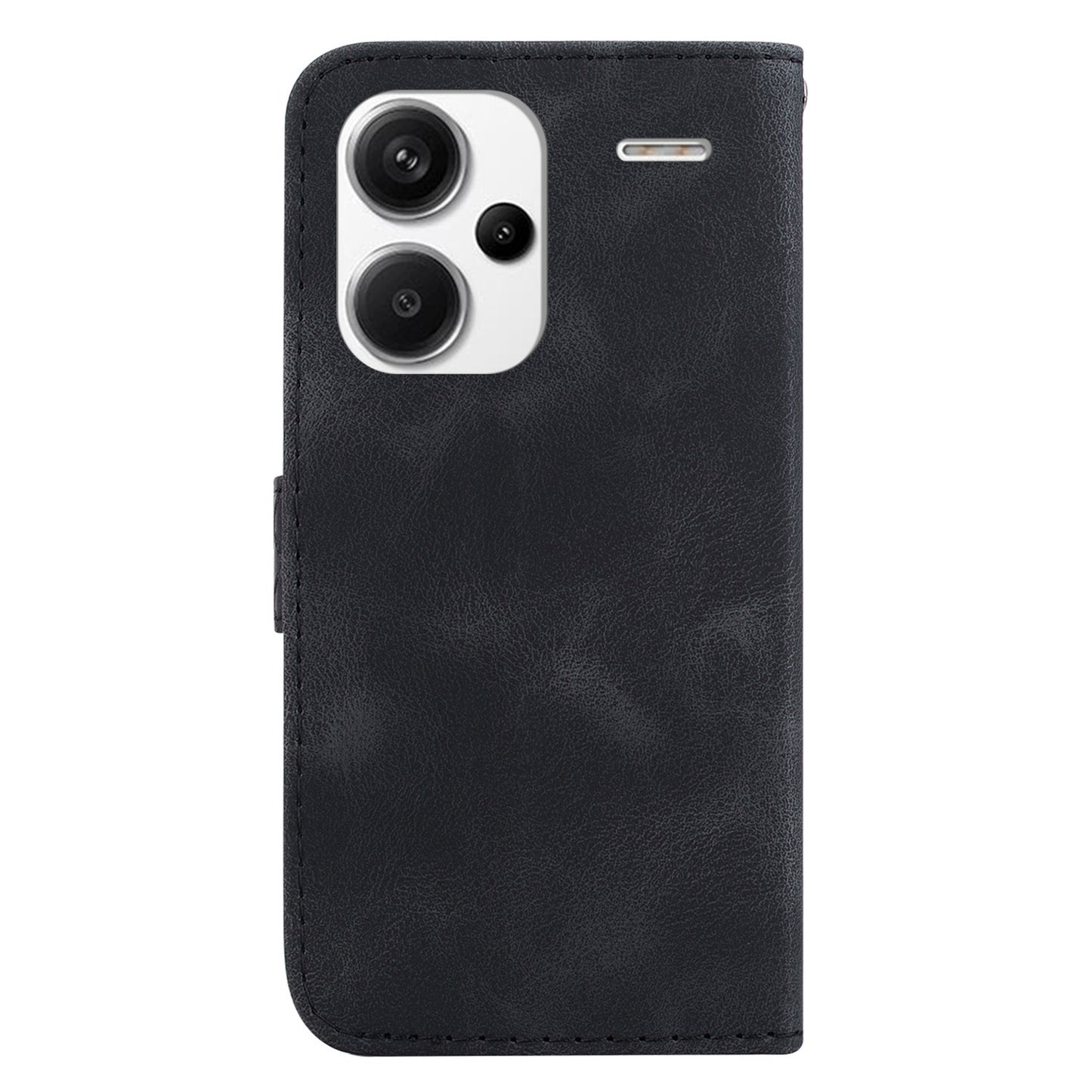 For Xiaomi Redmi Note 13 Pro+ 5G Flip Phone Case Leather Wallet Cover 7-Shape Pattern - Black