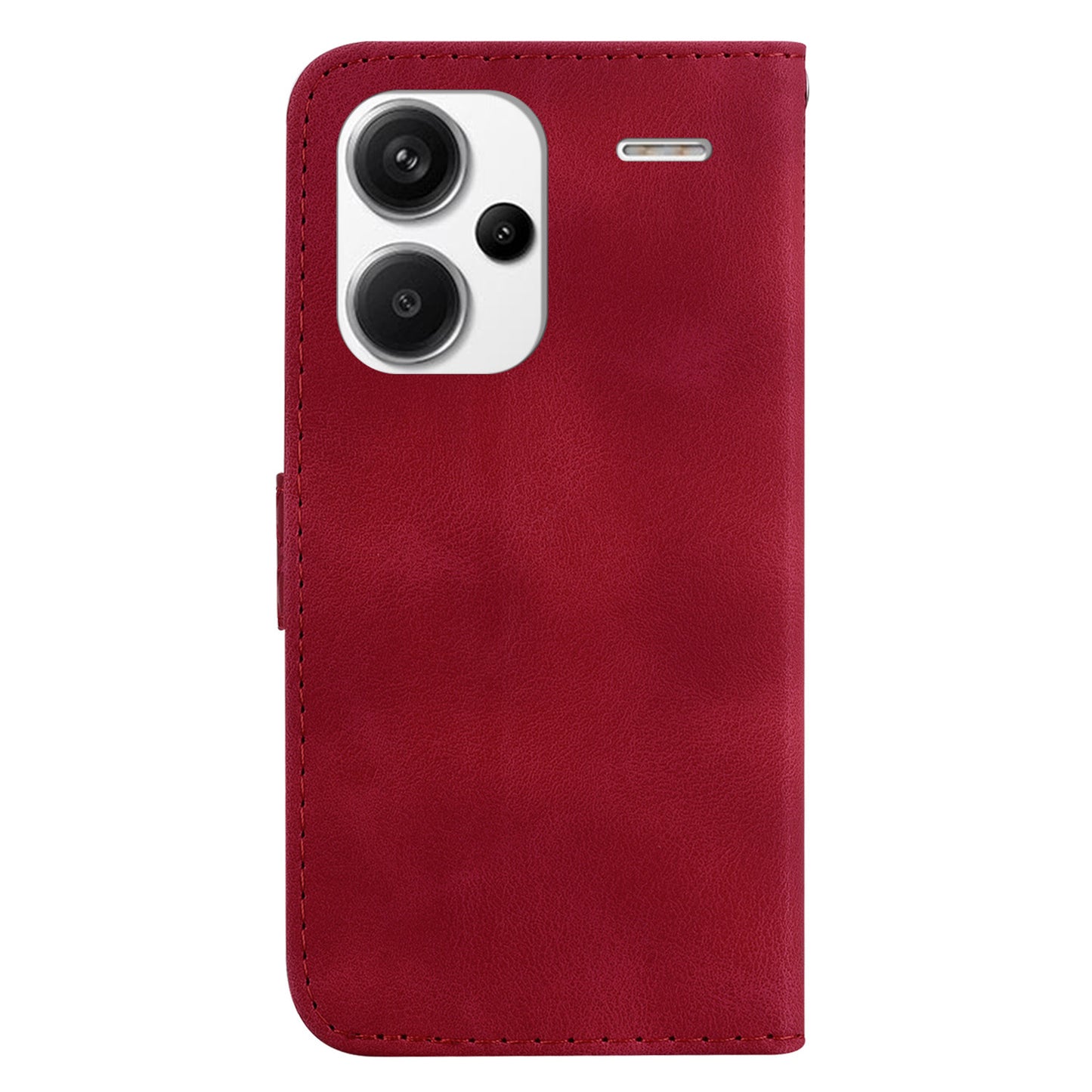 For Xiaomi Redmi Note 13 Pro+ 5G Flip Phone Case Leather Wallet Cover 7-Shape Pattern - Red