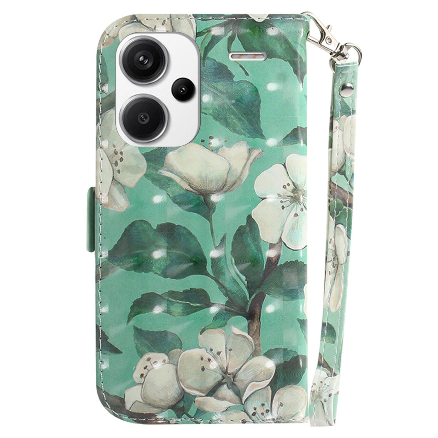 For Xiaomi Redmi Note 13 Pro+ 5G Case 3D Pattern Leather Wallet Phone Cover Handbag - Watercolor Flowers