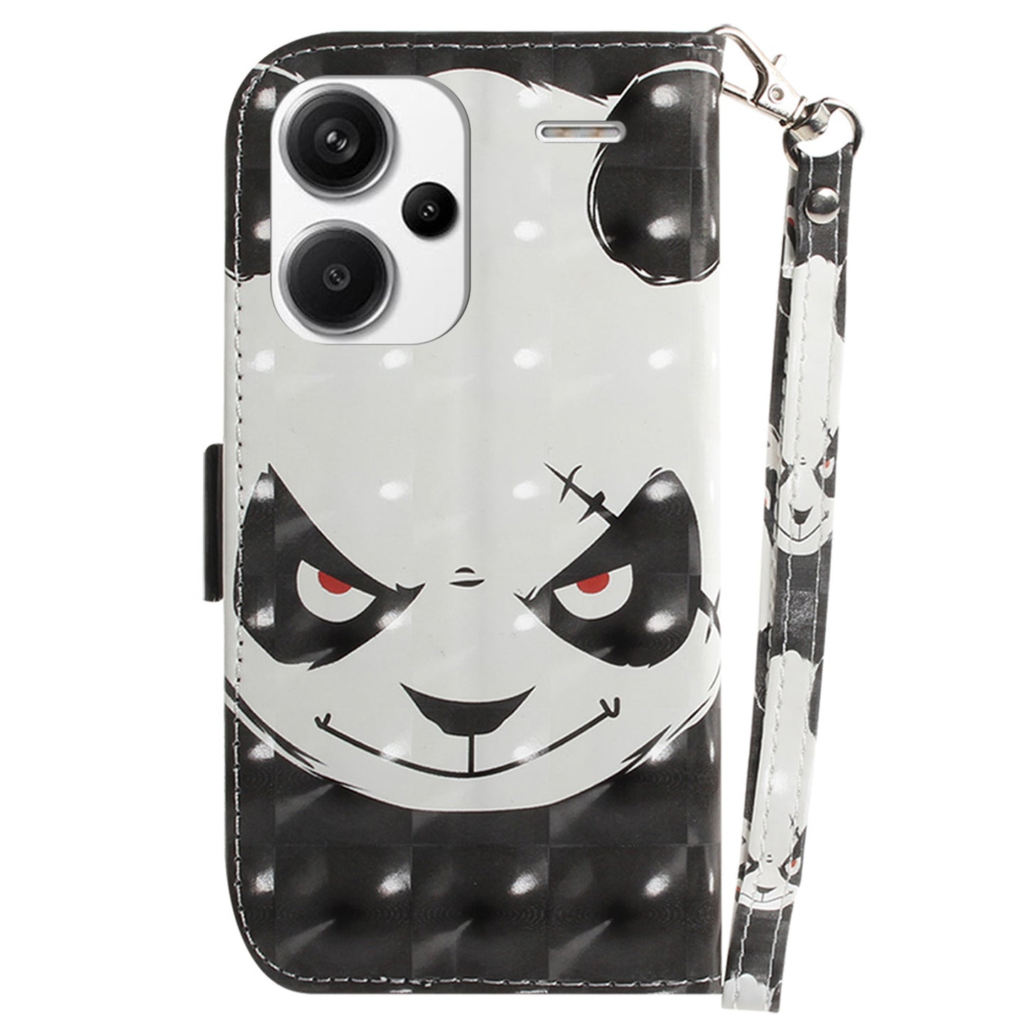 For Xiaomi Redmi Note 13 Pro+ 5G Case 3D Pattern Leather Wallet Phone Cover Handbag - Angry Panda