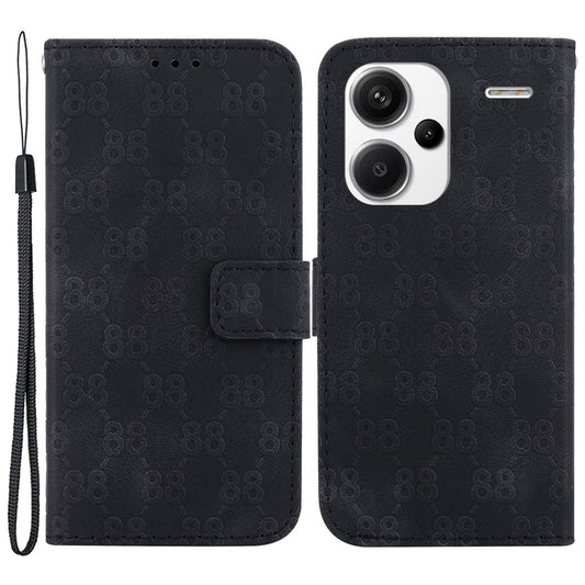 For Xiaomi Redmi Note 13 Pro+ 5G Phone Case Double 8-Shape Wallet Flip Cover - Black