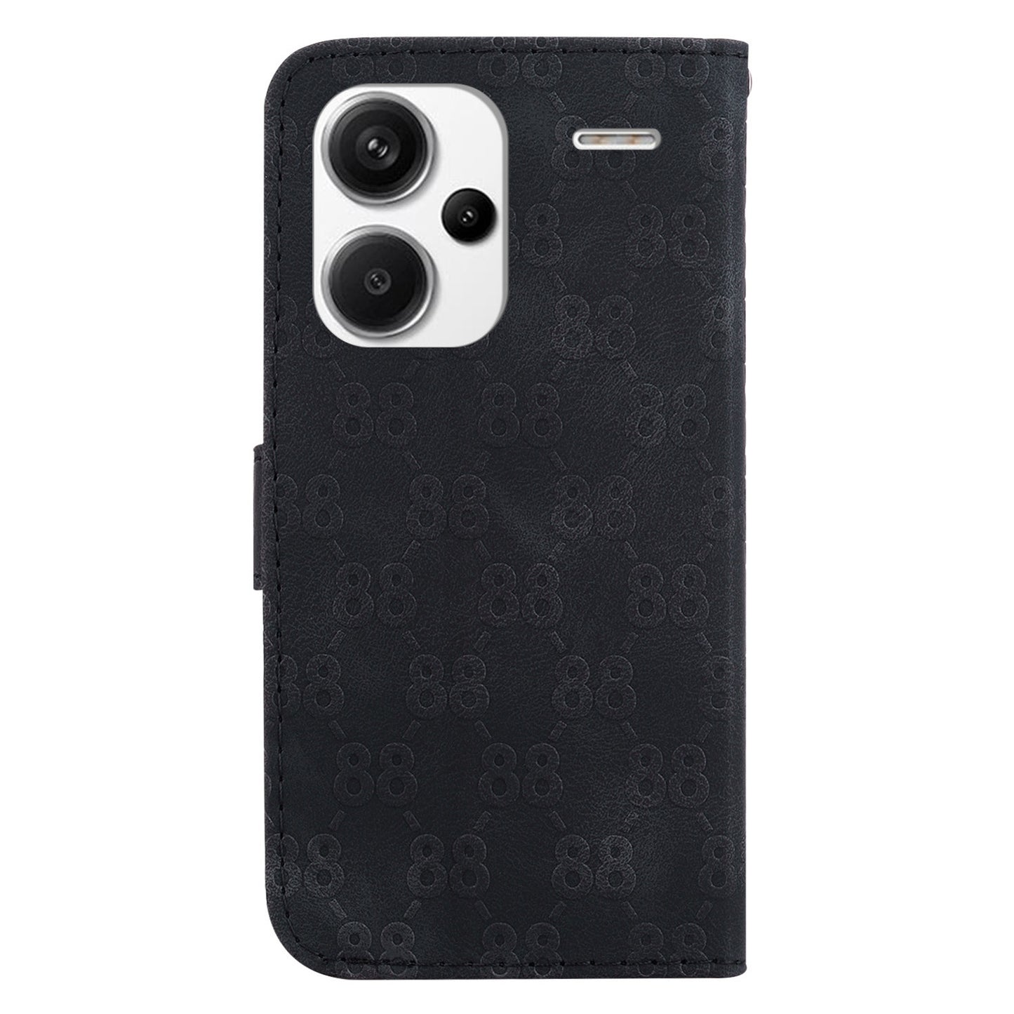 For Xiaomi Redmi Note 13 Pro+ 5G Phone Case Double 8-Shape Wallet Flip Cover - Black